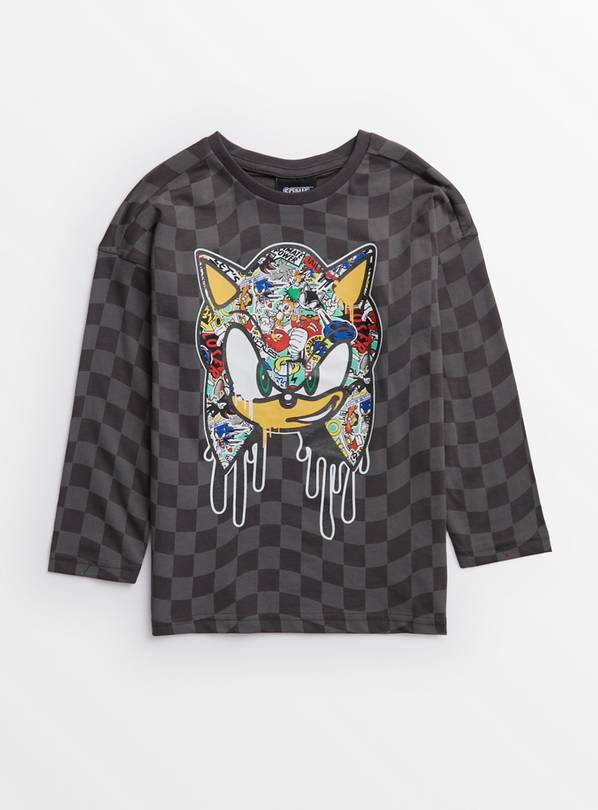 Sonic The Hedgehog Grey Graphic Top 12 years